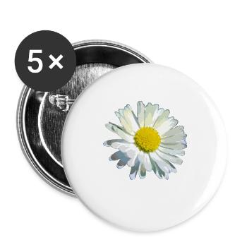 Gänseblümchen - Buttons groß 56 mm (5er Pack) - Weiß - Vorne
