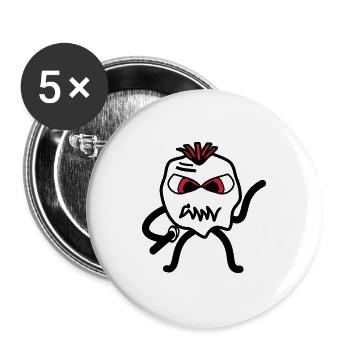 Rock monster - Buttons large 2.2''/56 mm (5-pack) - white - Front