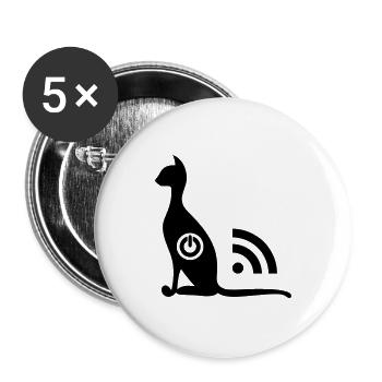 Cat Wi-Fi ON OFF - Buttons large 2.2''/56 mm (5-pack) - white - Front