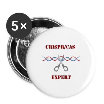 CRISPR / CAS EXPERT - Lot de 5 grands badges (56 mm) - blanc - Devant