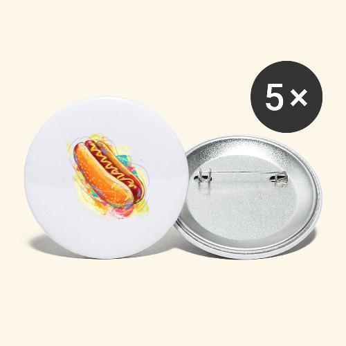 Hot Dog - Paquete de 5 chapas grandes (56 mm)