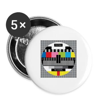 tv television screen no signal error error - Buttons large 2.2''/56 mm (5-pack) - white - Front