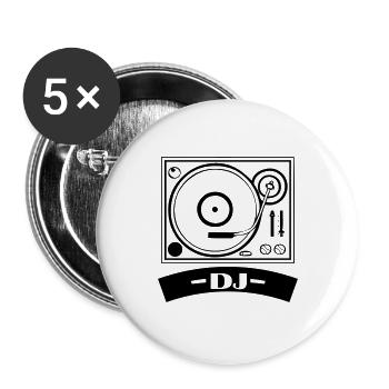 turntable dj - Buttons groß 56 mm (5er Pack) - Weiß - Vorne