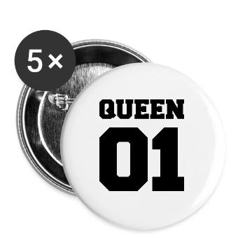 reine 01 - Lot de 5 grands badges (56 mm) - blanc - Devant