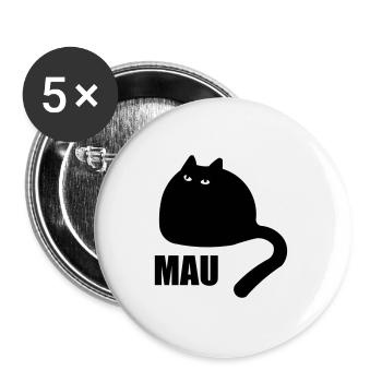 FLUFFY CAT MAU - Buttons groß 56 mm (5er Pack) - Weiß - Vorne