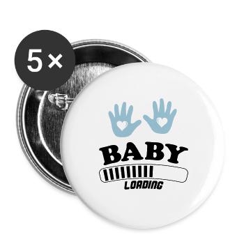 bébé loading - Lot de 5 grands badges (56 mm) - blanc - Devant