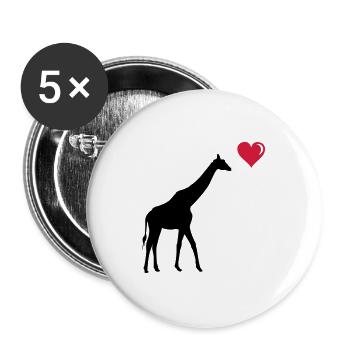 girafe love - Lot de 5 grands badges (56 mm) - blanc - Devant
