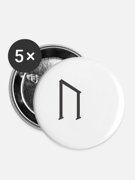 Wikinger Runen Uruz - Buttons groß 56 mm (5er Pack) - Weiß