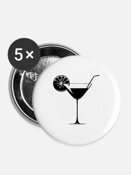 Erfrischendes Getränk - Buttons groß 56 mm (5er Pack) - Weiß