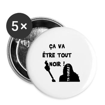 Logo RRRH ça va être tout noir ! - Lot de 5 grands badges (56 mm) - blanc - Devant