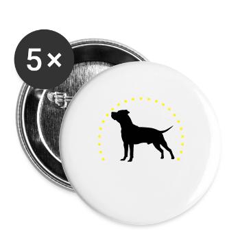 American Staffordshire Terrier custom - Buttons large 2.2''/56 mm (5-pack) - white - Front