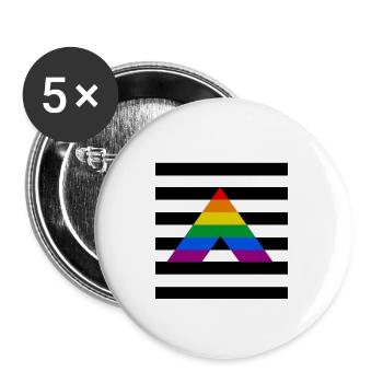 Straight Ally with LGBTQ+ Flag - Buttons large 2.2''/56 mm (5-pack) - white - Front