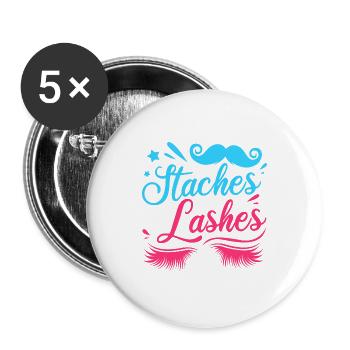 Offspring Baby Pregnancy Gender Reveal Team - Buttons large 2.2''/56 mm (5-pack) - white - Front