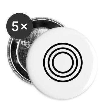 Kreis Symbole Zeichen - Buttons groß 56 mm (5er Pack) - Weiß - Vorne
