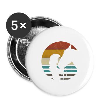 Western cavalière de l’Ouest Cheval Cowgirls Retro - Lot de 5 grands badges (56 mm) - blanc - Devant