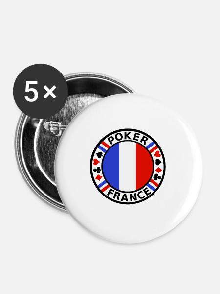poker france - Buttons groß 56 mm (5er Pack) - Weiß