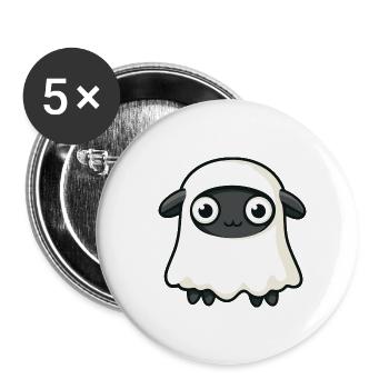 Sheep Halloween Funny Ghost - Buttons large 2.2''/56 mm (5-pack) - white - Front