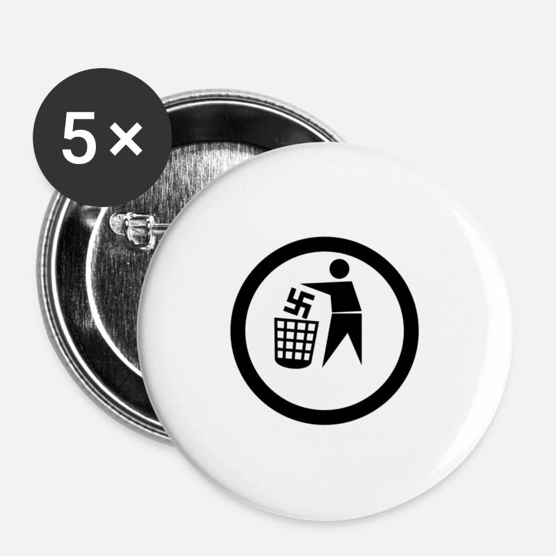Keep your environment clean - Buttons large 2.2''/56 mm (5-pack) - white