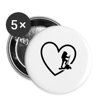 Hiking Mountaineering Mountains Nature - Buttons large 2.2''/56 mm (5-pack) - white - Front
