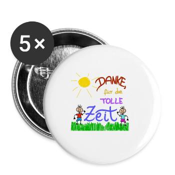 Danke für die tolle Zeit - Buttons groß 56 mm (5er Pack) - Weiß - Vorne