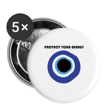 Protect your Energy - Buttons large 2.2''/56 mm (5-pack) - white - Front