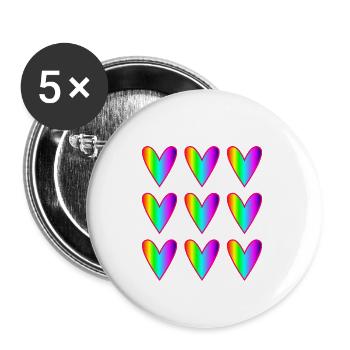 MAMAN. FÊTE DES MÈRES. BONNE FÊTE MAMAN. JE T'AIME - Lot de 5 grands badges (56 mm) - blanc - Devant