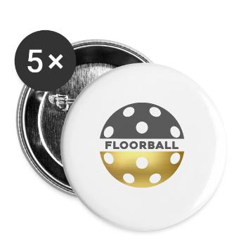 Floorball Unihockey Unihoc Floorball-gold - Buttons large 2.2''/56 mm (5-pack) - white - Front