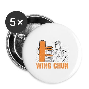 Wing Chun - Buttons large 2.2''/56 mm (5-pack) - white - Front