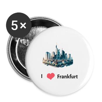 frankfurt - Buttons groß 56 mm (5er Pack) - Weiß - Vorne