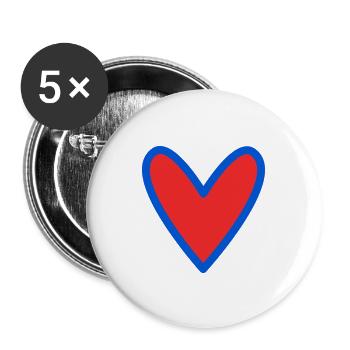 HERZ. PAAR. GERADE VERHEIRATET. Junggesellinnenabschied. VALENTINSTAG. - Buttons groß 56 mm (5er Pack) - Weiß - Vorne