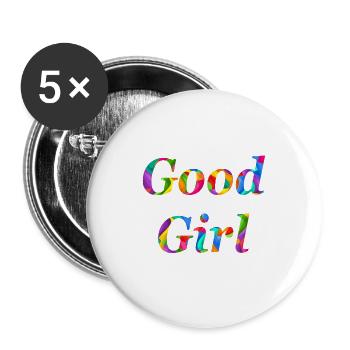 Heaven is for Good Girls 5 - Buttons groß 56 mm (5er Pack) - Weiß - Vorne