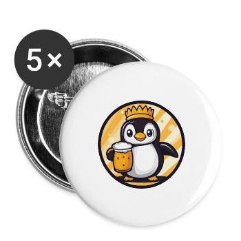 Penguin Beer - Buttons large 2.2''/56 mm (5-pack) - white - Front