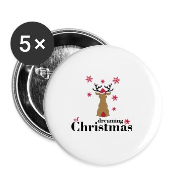 Jour de Noël - Lot de 5 grands badges (56 mm) - blanc - Devant