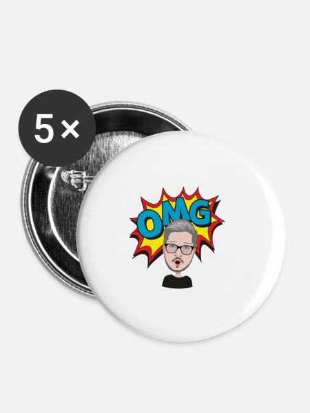 OH MEIN GOTT! - Buttons groß 56 mm (5er Pack) - Weiß