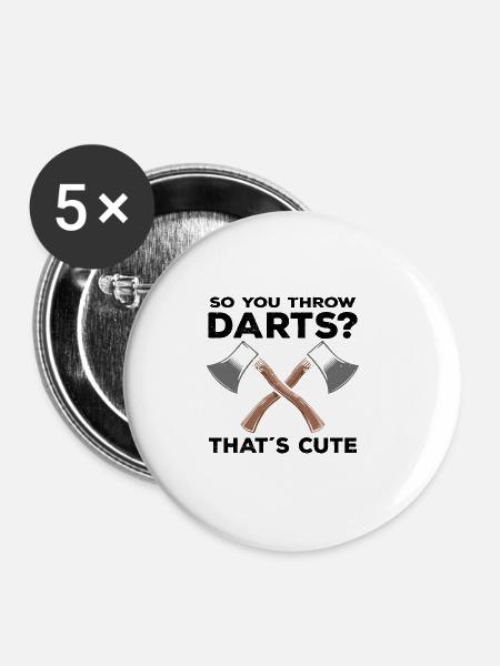 Axtwerfen - Buttons groß 56 mm (5er Pack) - Weiß