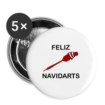 Feliz Navidart's Darts Pun Christmas Idea - Buttons large 2.2''/56 mm (5-pack) - white - Front