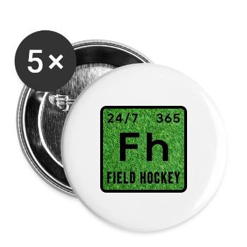 Hockey sur gazon Équipe de hockey sur gazon artificiel - Lot de 5 grands badges (56 mm) - blanc - Devant