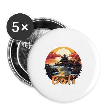 Bali Sunset : tout savoir sur les vacances à la plage - Lot de 5 grands badges (56 mm) - blanc - Devant