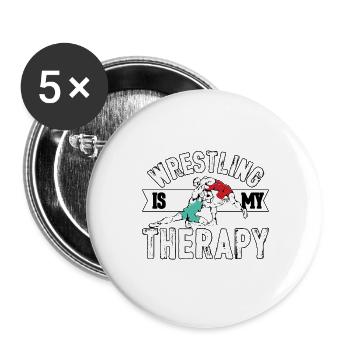 La lutte est ma thérapie - Lot de 5 grands badges (56 mm) - blanc - Devant
