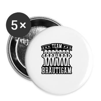 Wedding Groom Bachelor Party - Buttons large 2.2''/56 mm (5-pack) - white - Front