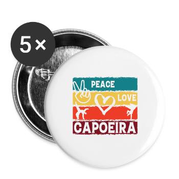 Frieden Liebe Capoeira - Buttons groß 56 mm (5er Pack) - Weiß - Vorne