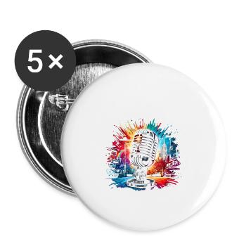Ich Liebe Hip-hop-musik Breakdance Rap Breakdance - Buttons groß 56 mm (5er Pack) - Weiß - Vorne