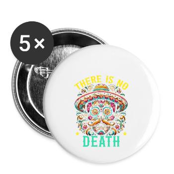 Dia De Los Muertos Mexiko Sugar Skull Mexikaner - Buttons groß 56 mm (5er Pack) - Weiß - Vorne