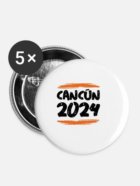 Cancun 2024 - Buttons groß 56 mm (5er Pack) - Weiß