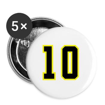 10 Number Jersey Ten - Buttons large 2.2''/56 mm (5-pack) - white - Front