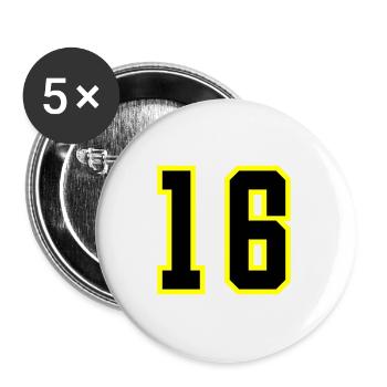 Maillot à 16 numéros - Lot de 5 grands badges (56 mm) - blanc - Devant
