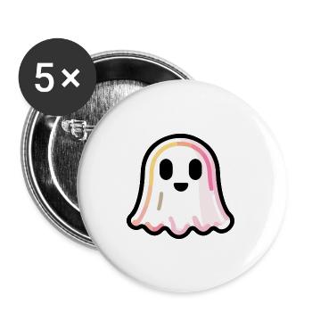 Ghost Halloween Funny Cute - Buttons large 2.2''/56 mm (5-pack) - white - Front