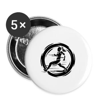 Running Marathon Woman - Buttons large 2.2''/56 mm (5-pack) - white - Front