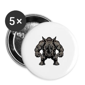 Rhino Muscles Fitness - Buttons large 2.2''/56 mm (5-pack) - white - Front