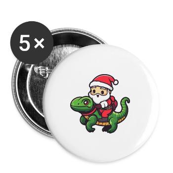 Chameleon Santa Claus - Buttons large 2.2''/56 mm (5-pack) - white - Front